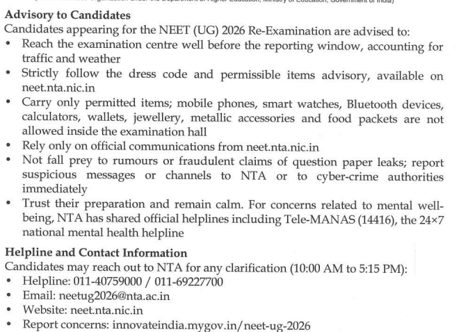 Re-NEET 2026: Last-Minute Action Checklist for Students 