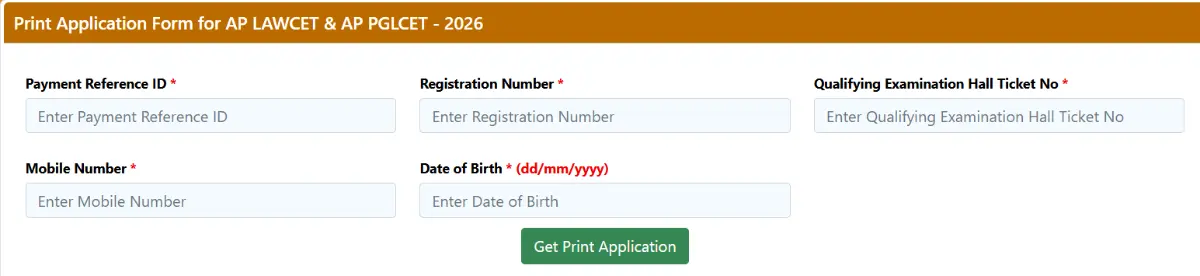 Step-by-Step AP LAWCET Registration Process