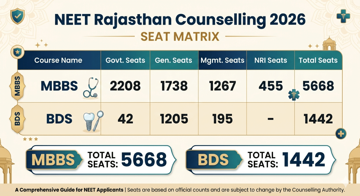NEET Rajasthan Counselling 2026 Seat Matrix