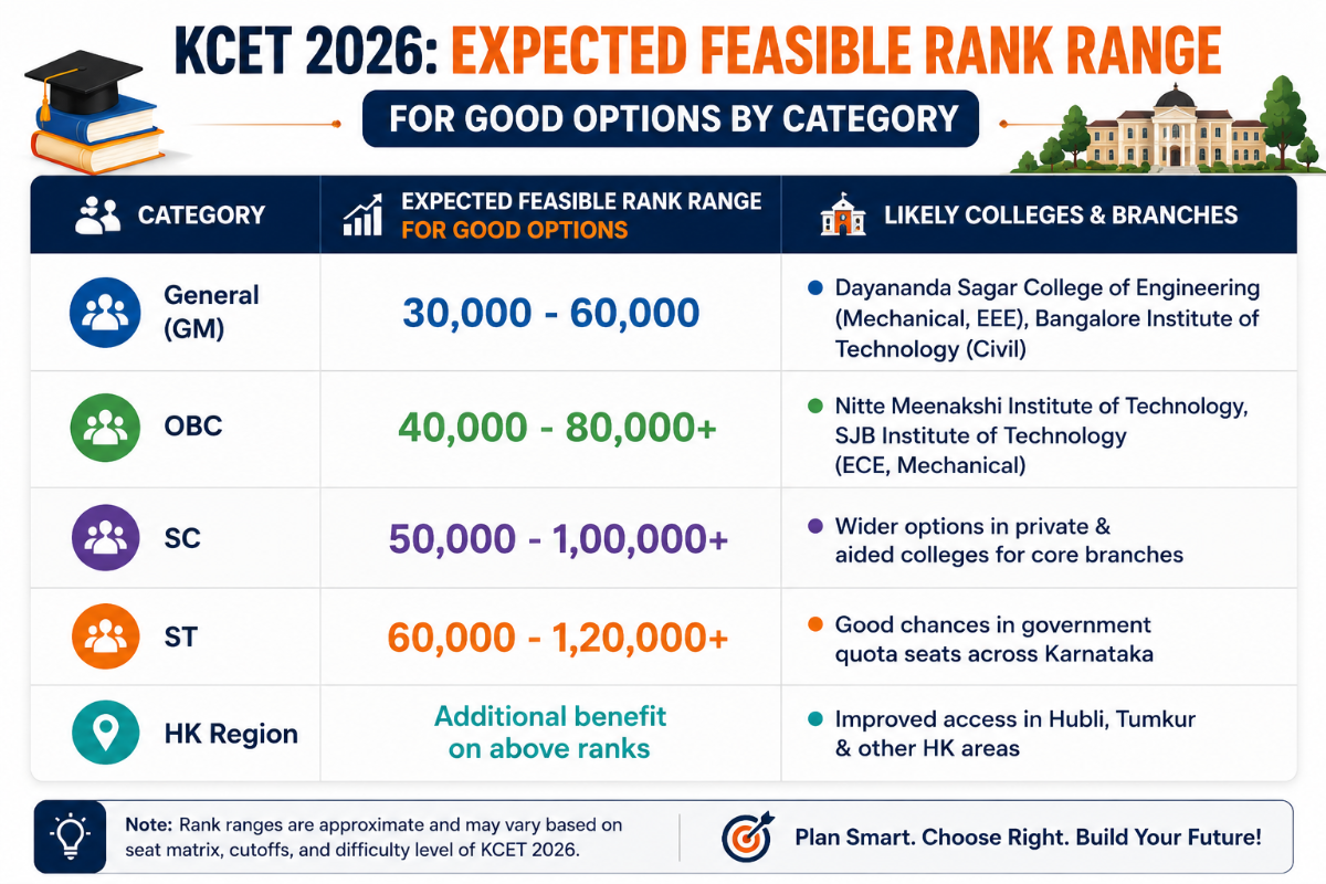 Category-Wise Analysis for KCET 2026 at 40,000 Rank