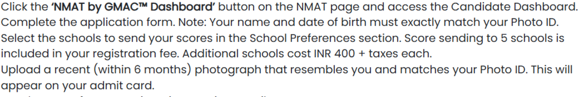 Documents Required for NMAT 2026 Registration