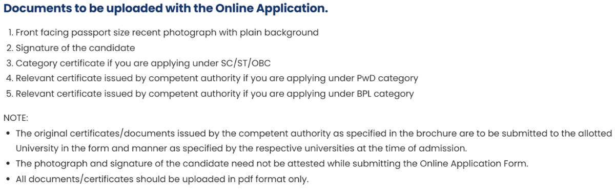 Documents Required for CLAT 2027 Registration