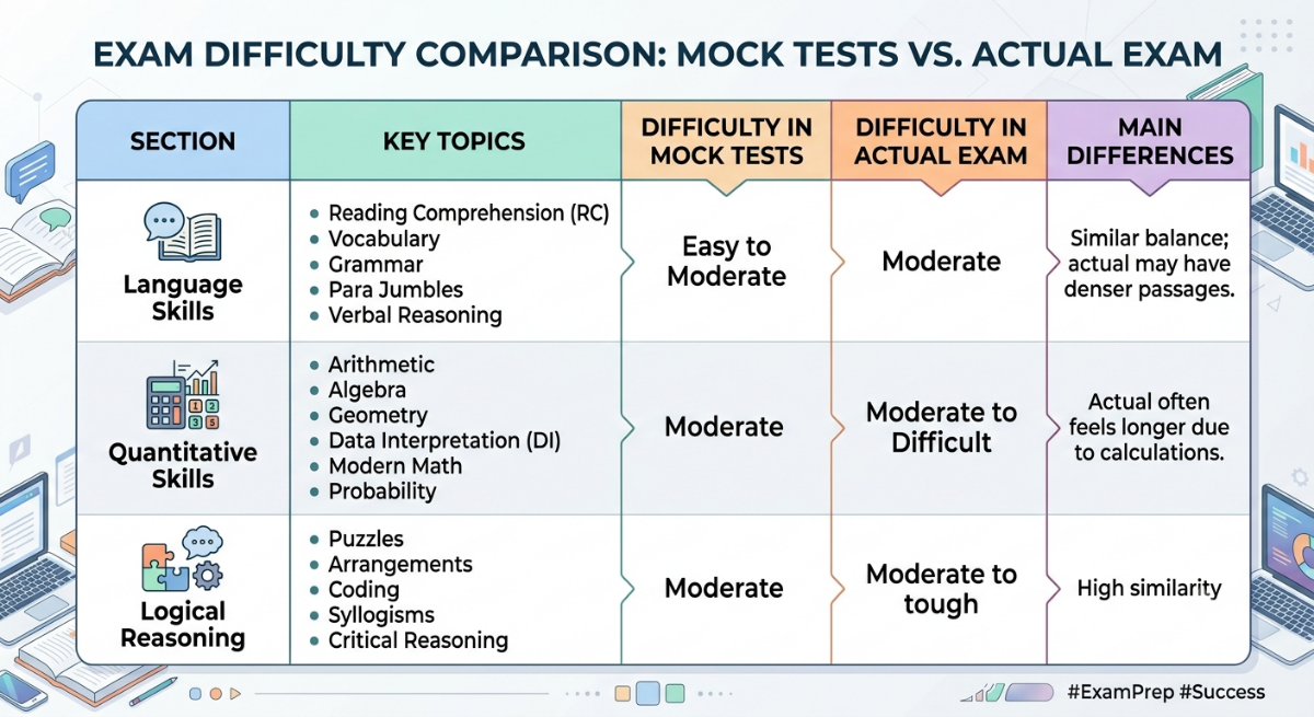 Section-wise NMAT Mock Test vs Actual Exam: What to Expect?