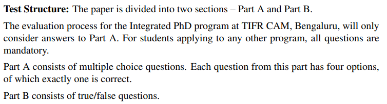 TIFR GS Mathematics Exam Pattern 2027 