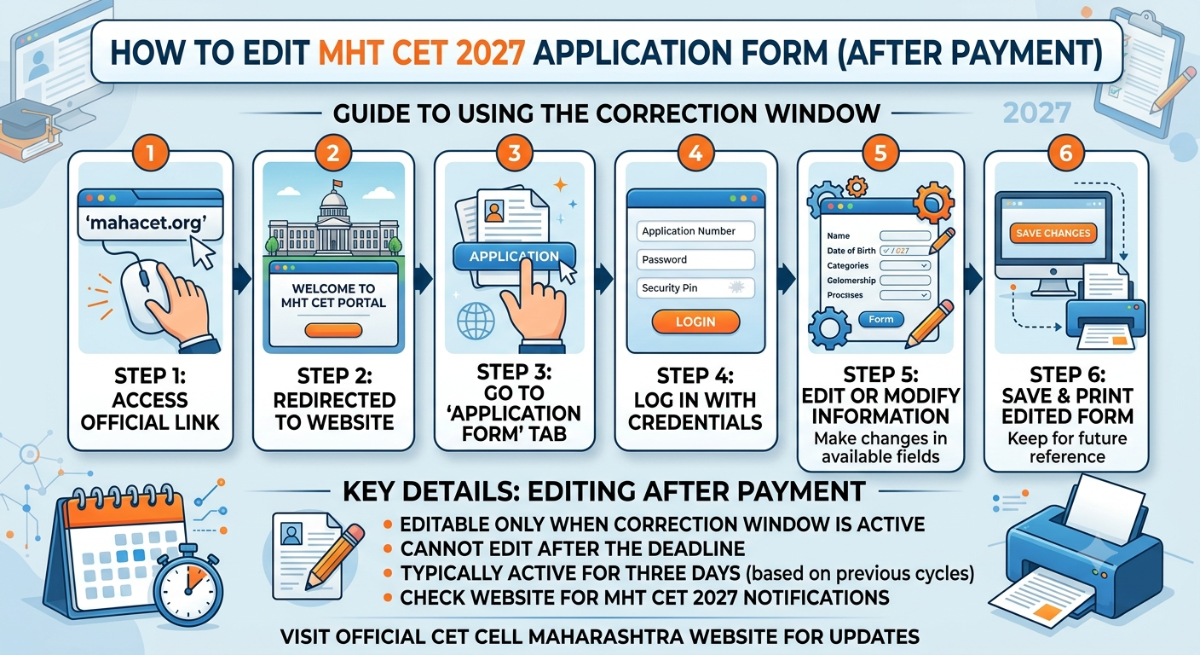 How to Edit MHT CET Application Form After Payment