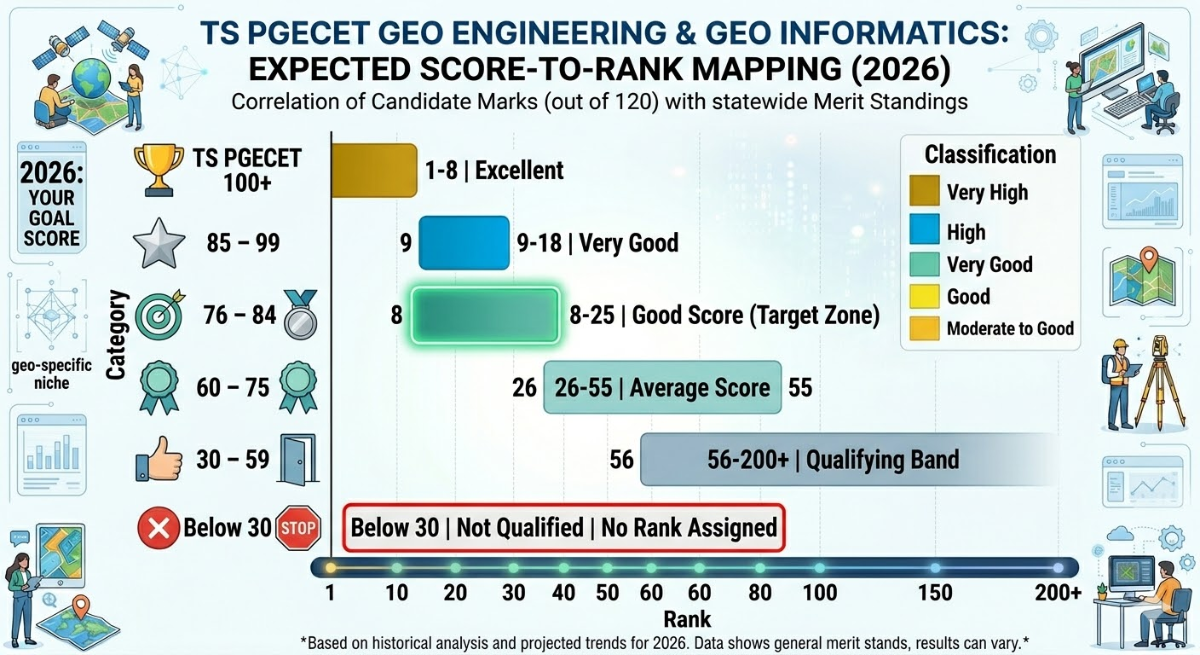 TS PGECET 2026 Geo Engineering and Geo Informatics 80 Marks: Score Classification Table