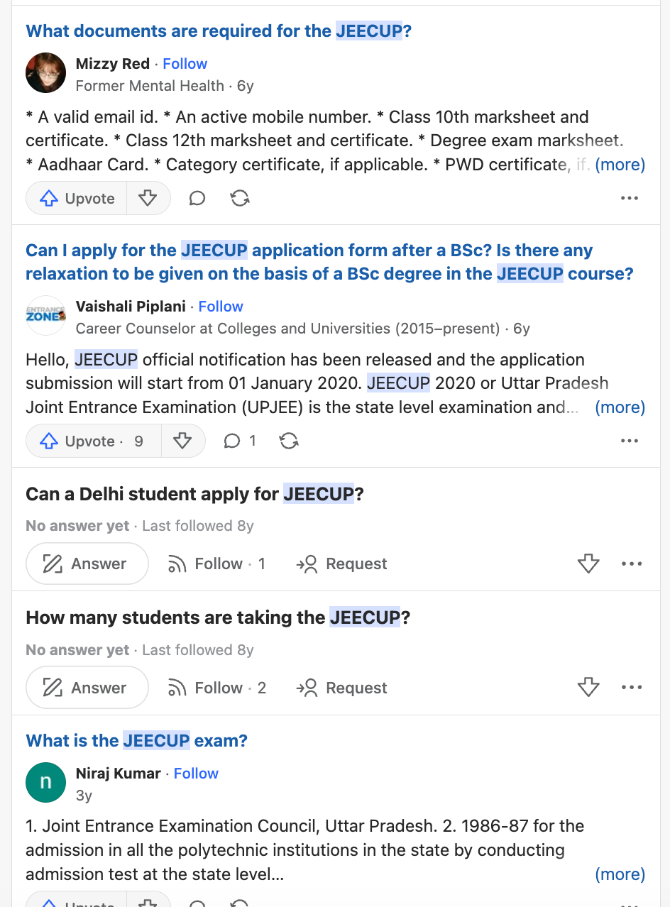 JEECUP Application Process 2027: Quora Discussion