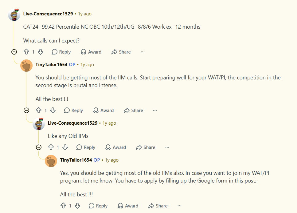 CAT Score vs Percentile 2026: Reddit Discussion