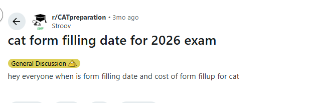 CAT Notification 2026: Reddit Discussion