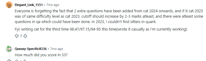 Was CAT 2025 more difficult than Previous Years? — Reddit Discussion