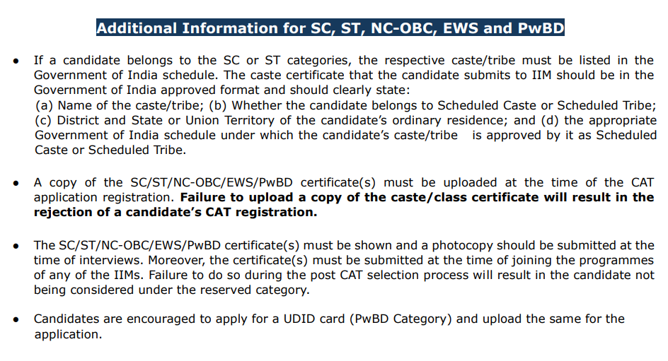 Documents Required for CAT 2026 Registration: Download Category Certificate and Forms PDFs
