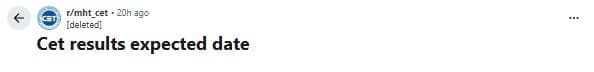 MHT CET Result Dates and Scorecard Download: Reddit Discussions