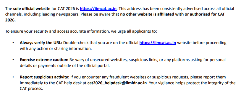 CAT Admit Card 2026 Download Link