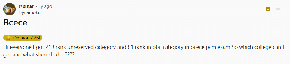 BCECE 2026: Reddit Discussion