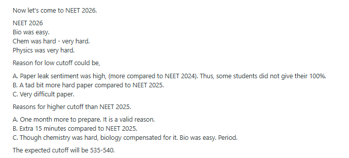 Re NEET 2026 Cutoff for Top Government Colleges — Reddit Discussion