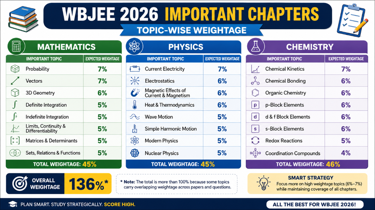 WBJEE 2026 Important Chapters and Topic-Wise Weightage