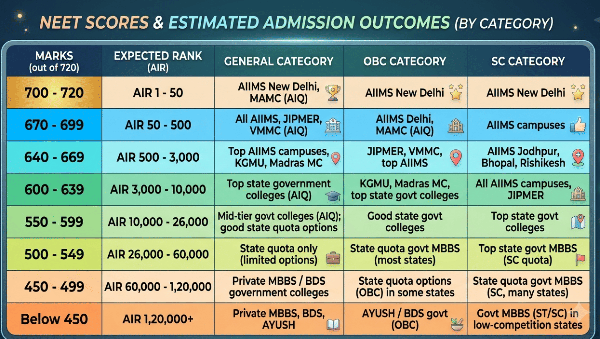 NEET 2025 Cut Off for Government MBBS: Safe Score by Category