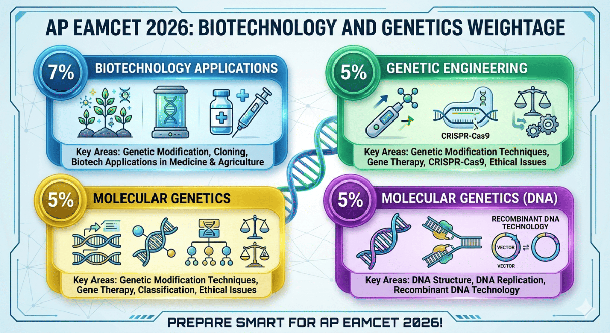 AP EAMCET 2026: Biotechnology and Genetics Weightage