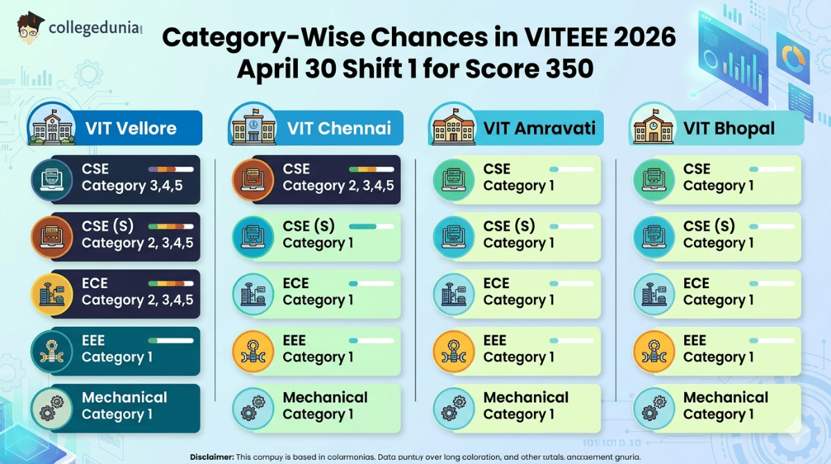 Category-Wise Chances in VITEEE 2026 April 30 Shift 1 for Score 350