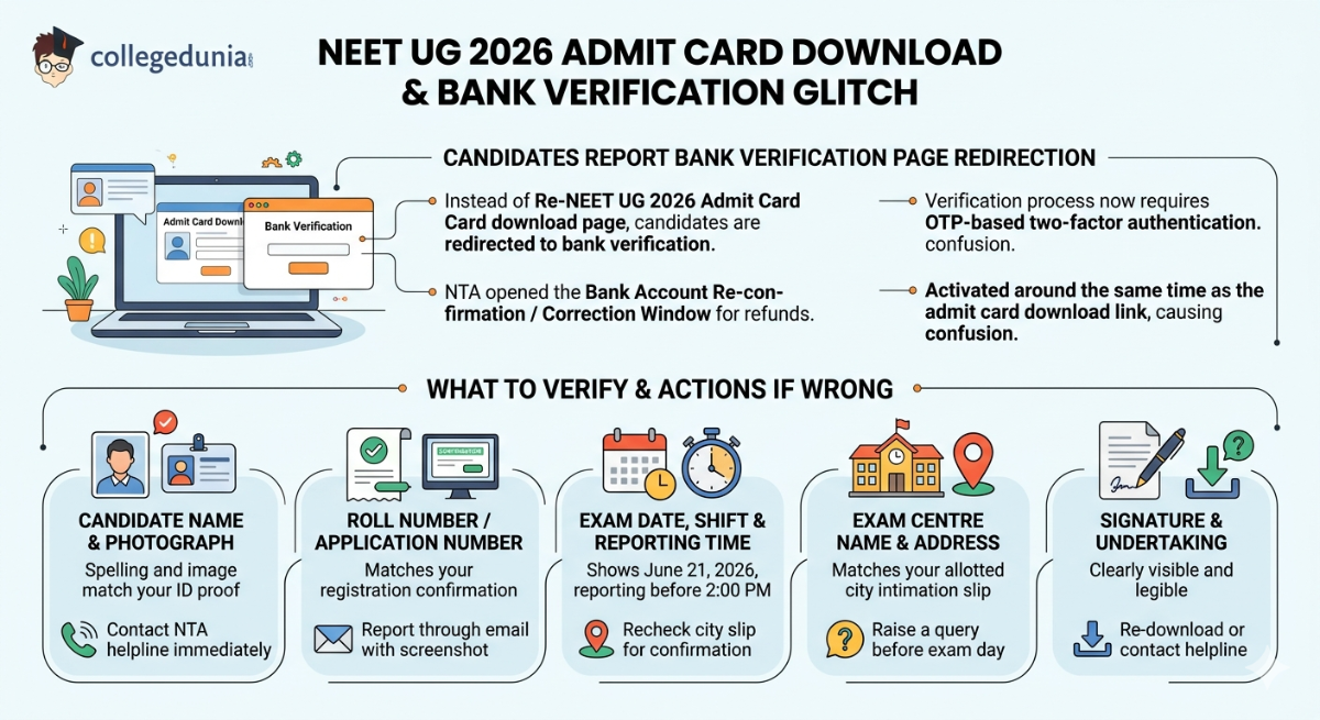Bank Verification Glitch During NEET UG 2026 Admit Card Download