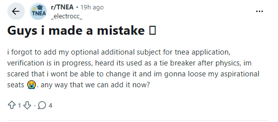TNEA Reddit Discussion
