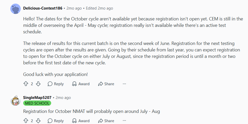 NMAT 2026 Exam Dates: Reddit Discussion