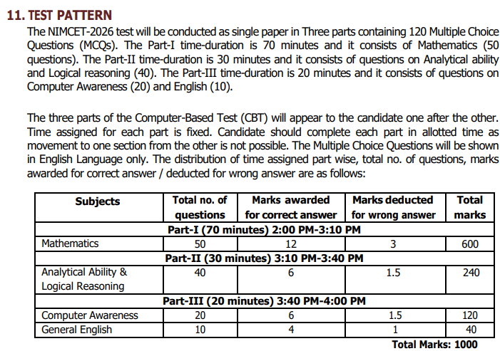 High-Weightage Topics in English Proficiency in NIMCET Exam Pattern