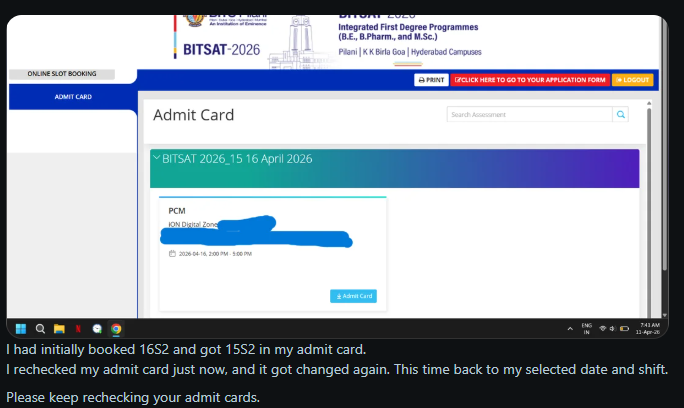 What problems are faced while downloading the BITSAT Admit Card 2027?