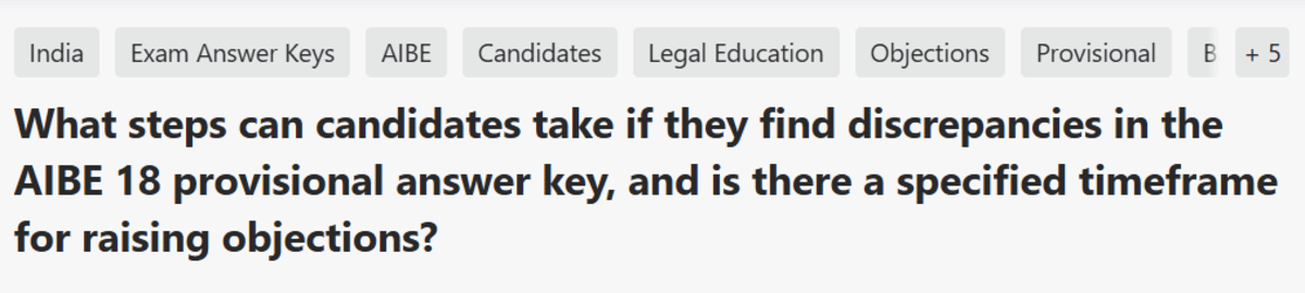 How to Raise Objection AIBE 21 Answer Key?: Reddit Discussion 