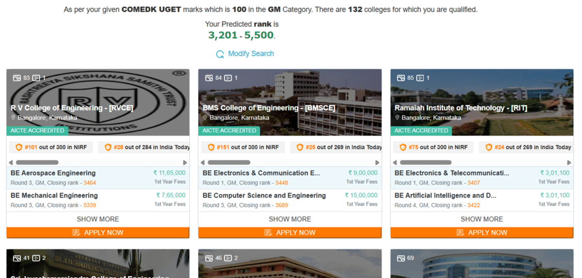 How to Use Collegedunia’s COMEDK College Predictor?