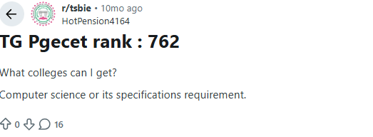 TG PGECET 2026 : Reddit Discussion 