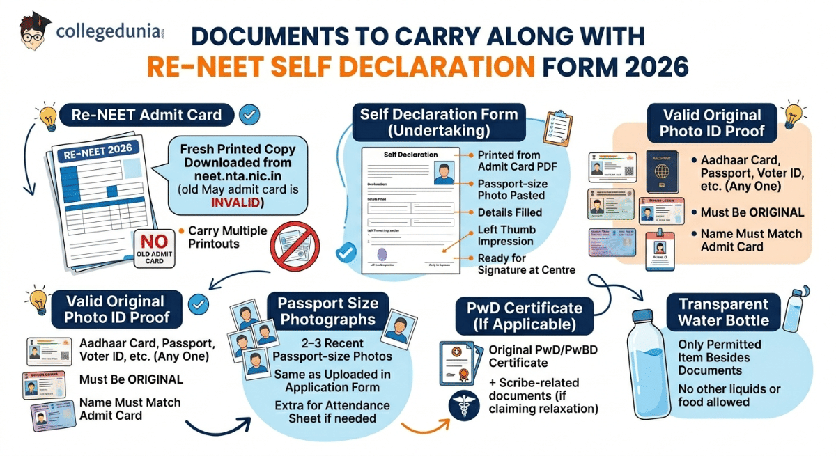 Documents to Carry Along with Re-NEET Self Declaration Form 2026