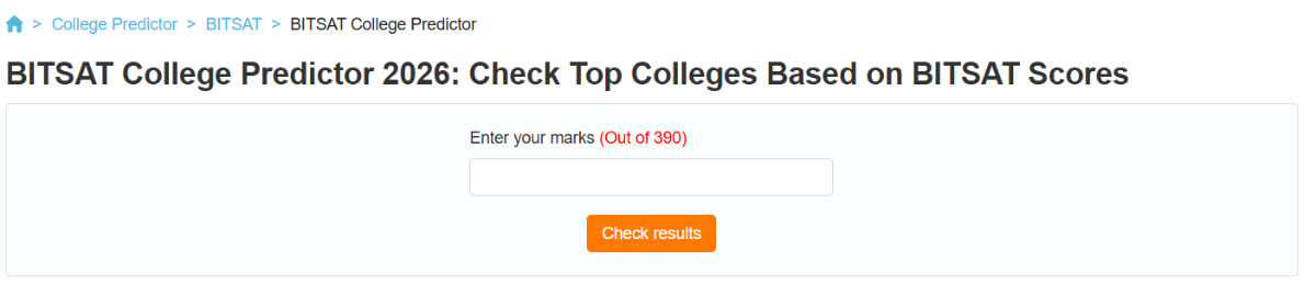 BITSAT 2026 College Predictor by Collegedunia
