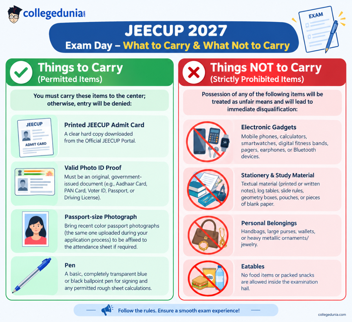 JEECUP 2027 Exam Day Guidelines