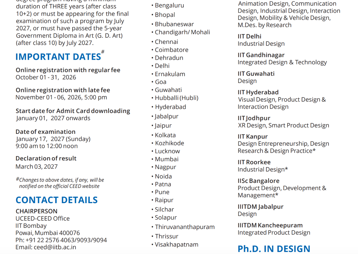 CEED 2027 Helpline and Contact Details