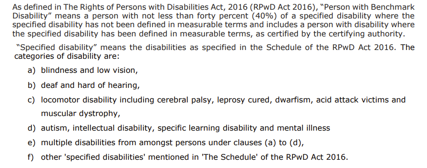 CAT Reservation Criteria 2026 for PwD