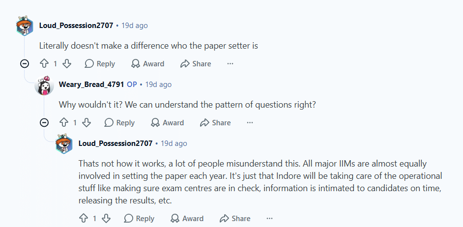 CAT 2026 Exam Pattern: Reddit Discussion