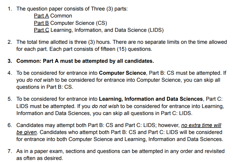 TIFR GS Computer Science Exam Pattern 2027 