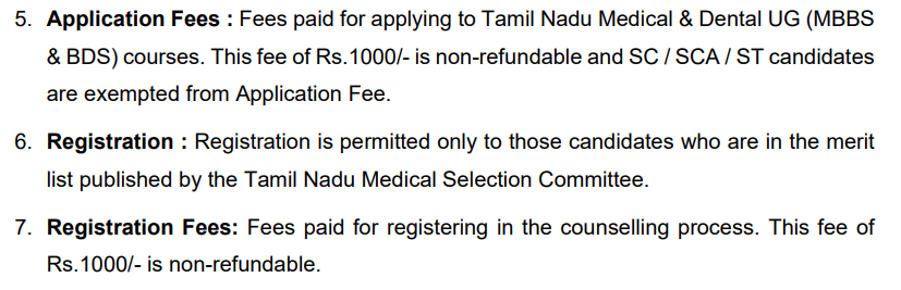 Tamil Nadu NEET UG Counselling 2026: Registration Fee