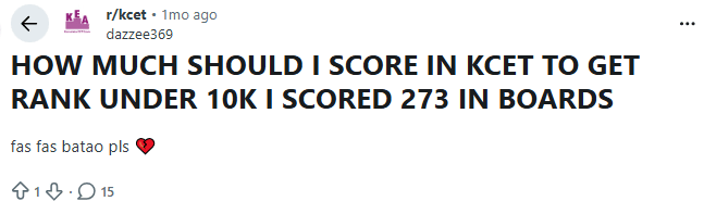 70 Marks in KCET Rank 2026: Reddit Discussion