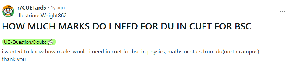 CUET 2026 Cutoff for ST Category: Reddit Discussion