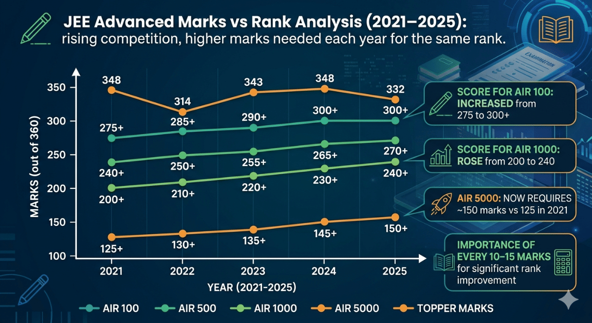 JEE Advanced Top Ranks Previous Years Analysis (2025-2021)