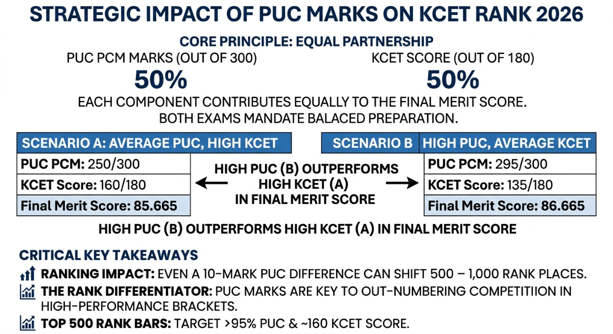 How PUC Marks Affect KCET Rank 2026