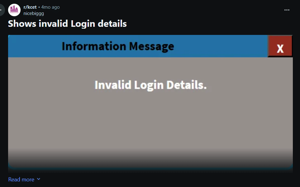 KCET 2026 Result Login Errors Reported on Reddit 