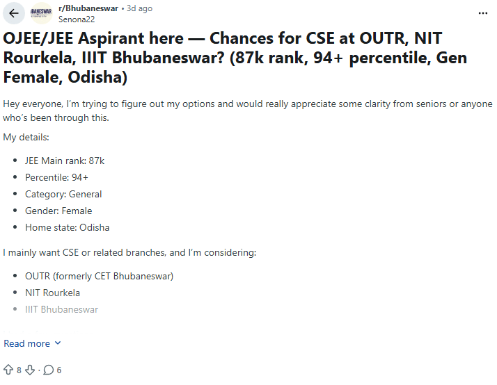 OJEE LE Tech Diploma Marks vs Rank: Reddit Discussion