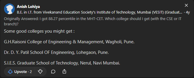 Quora Discussion on 90 Percentile in MHT CET in PCM