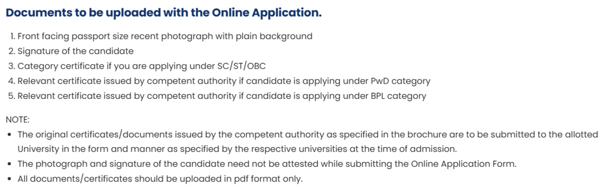 Documents Required for CLAT PG 2027 Registration