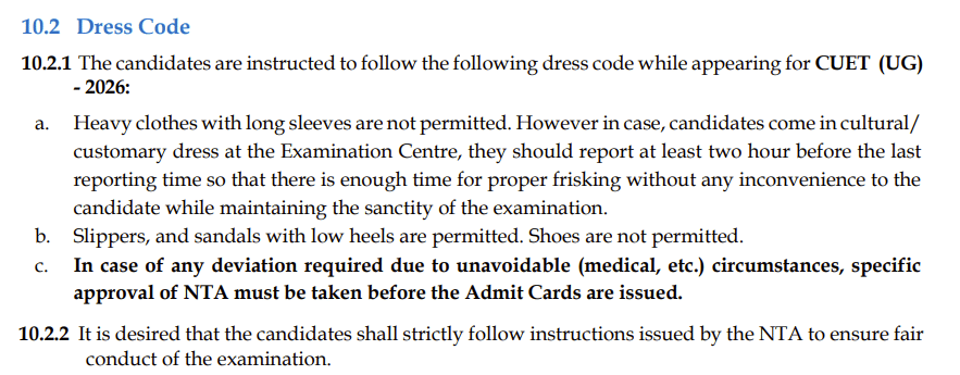 CUET 2026 Exam Day: Dress Code Tips for Female Candidates