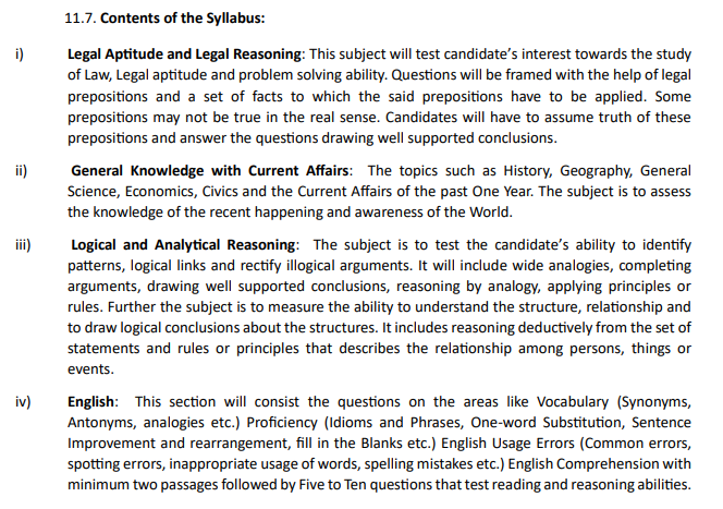 MH CET Law Subjects