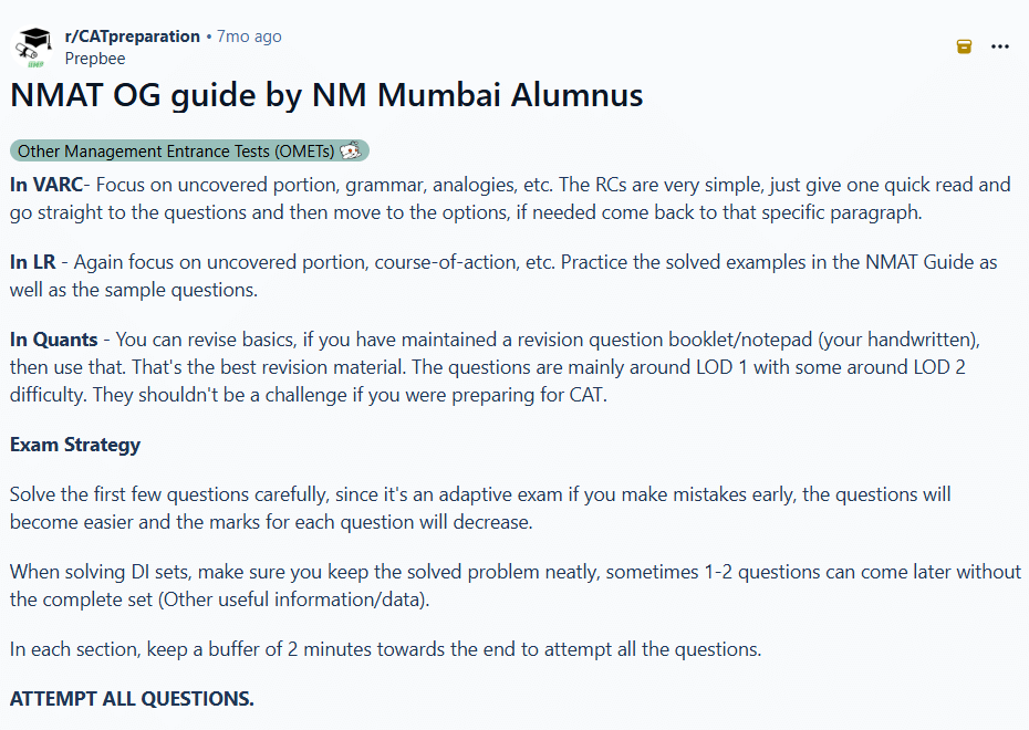 NMAT 2026 5 Month Preparation Strategy: Reddit Discussion for Exam Guide